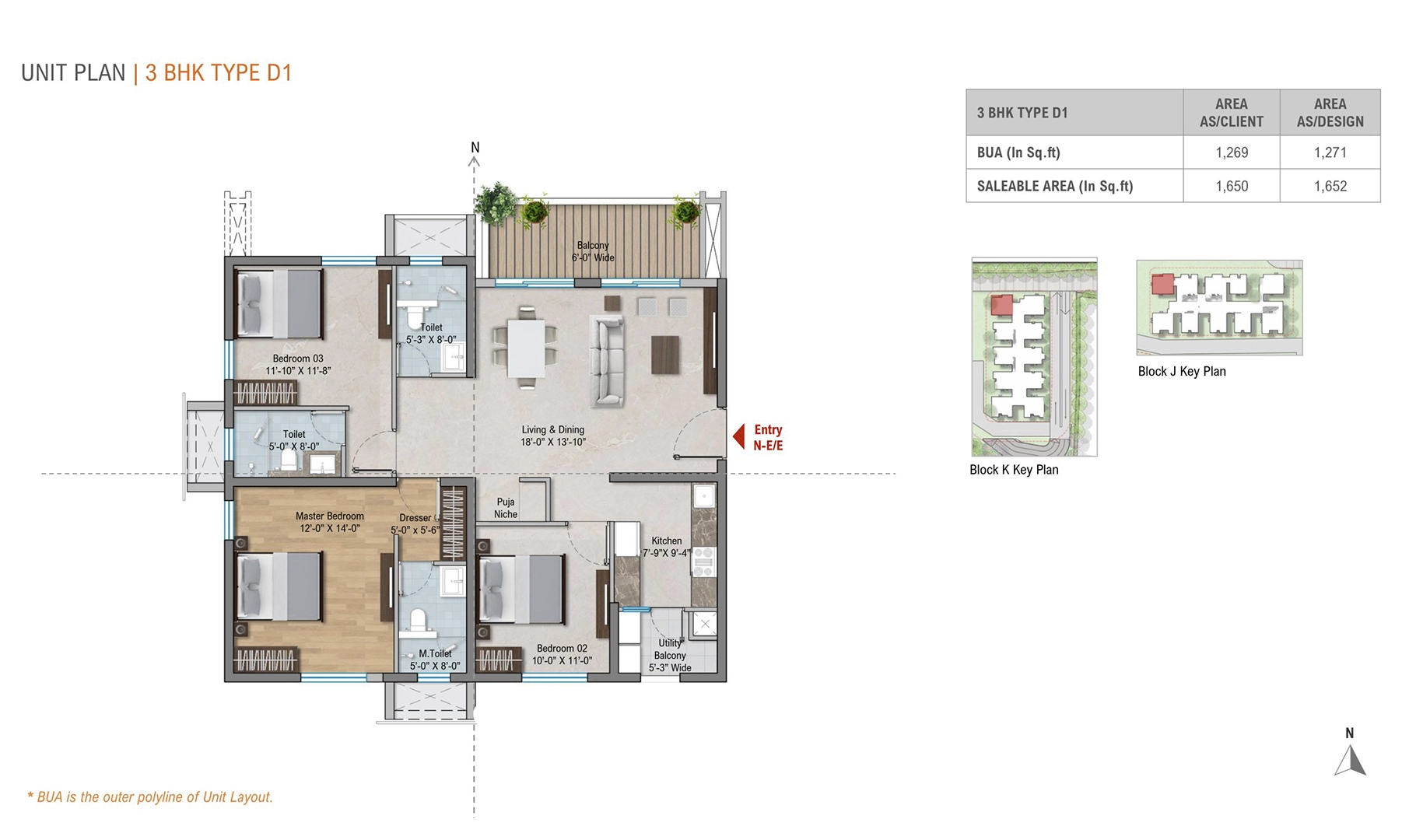 3 BHK Type D1